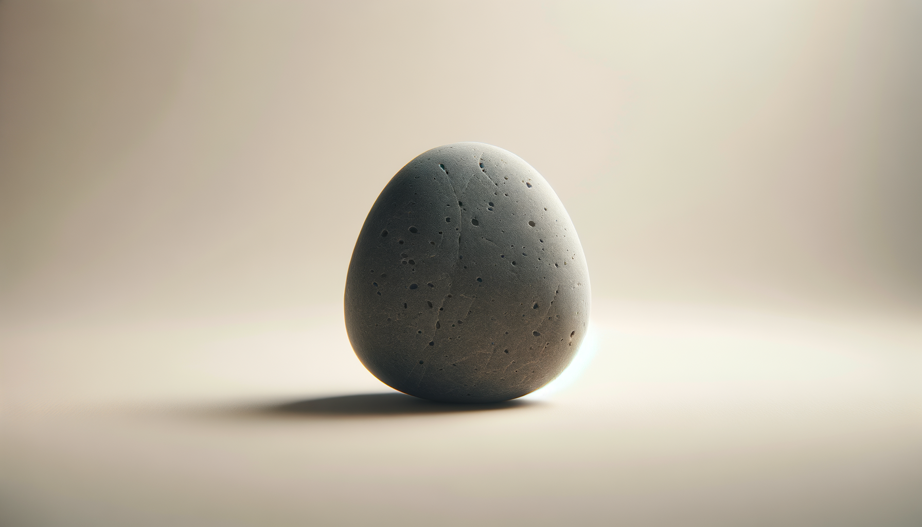 A dark rounded stone sculpture