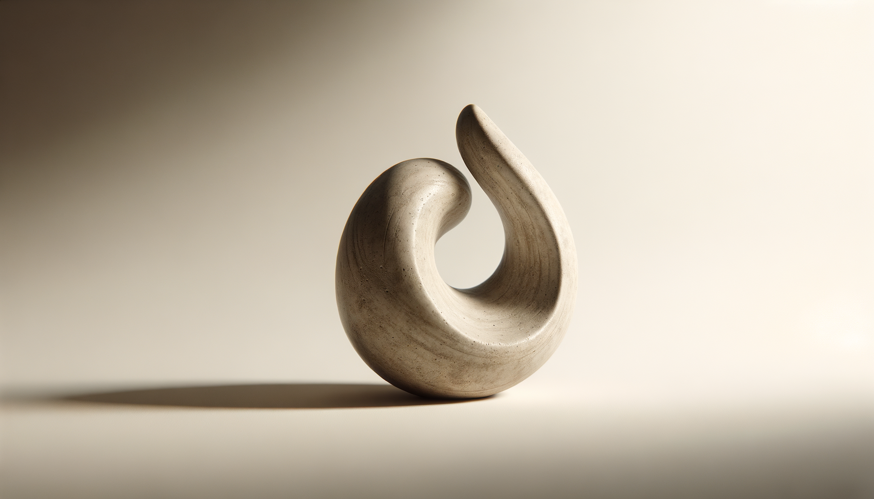 A curved stone sculpture