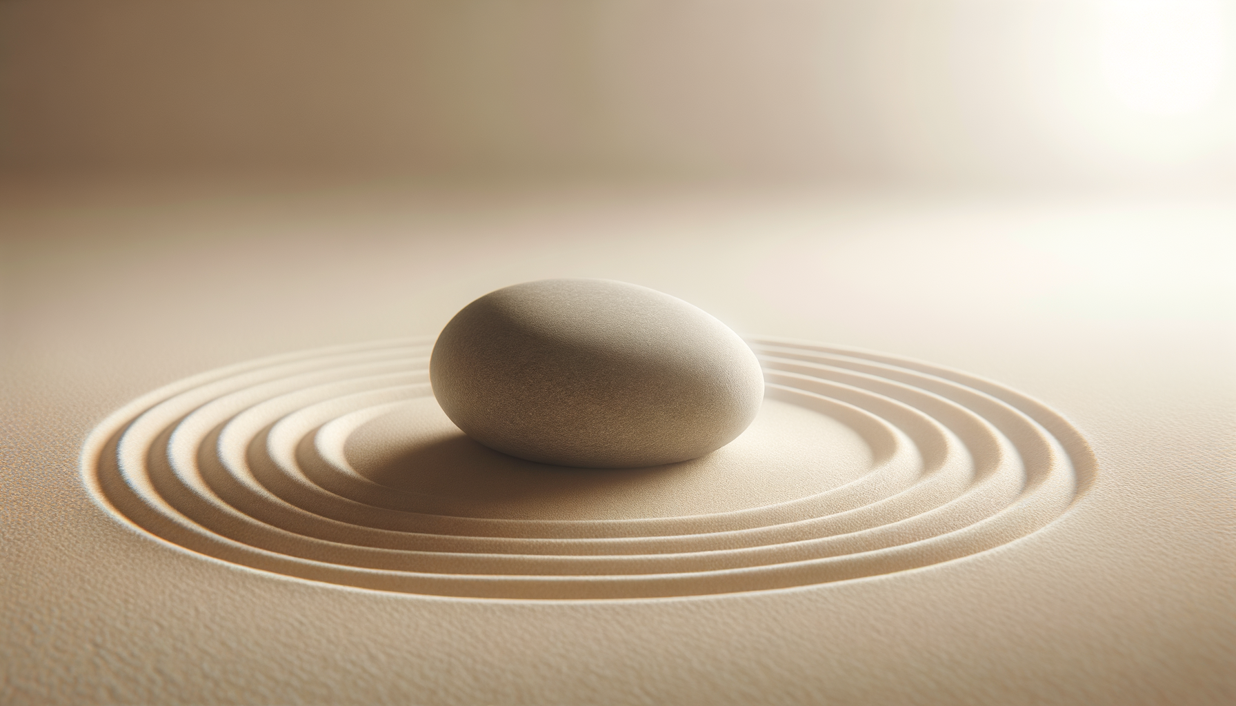 A smooth stone resting in concentric sand rings